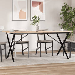vidaXL Dining Table X-Frame 180x90x75.5 cm Solid Wood Pine and Steel 1