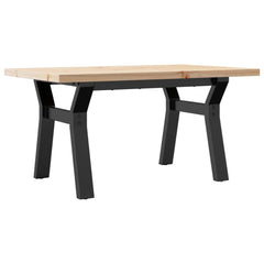 vidaXL Coffee Table Y-Frame 80x50x40.5 cm Solid Wood Pine and Steel 2