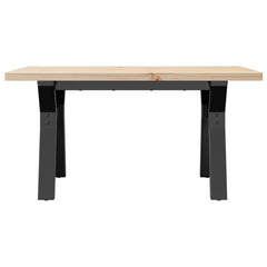 vidaXL Coffee Table Y-Frame 80x50x40.5 cm Solid Wood Pine and Steel 4