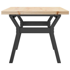 vidaXL Coffee Table Y-Frame 80x50x40.5 cm Solid Wood Pine and Steel 5