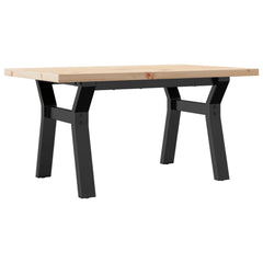 vidaXL Coffee Table Y-Frame 80x50x40.5 cm Solid Wood Pine and Steel 6