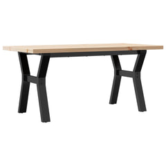 vidaXL Coffee Table Y-Frame 100x50x45.5 cm Solid Wood Pine and Steel 2