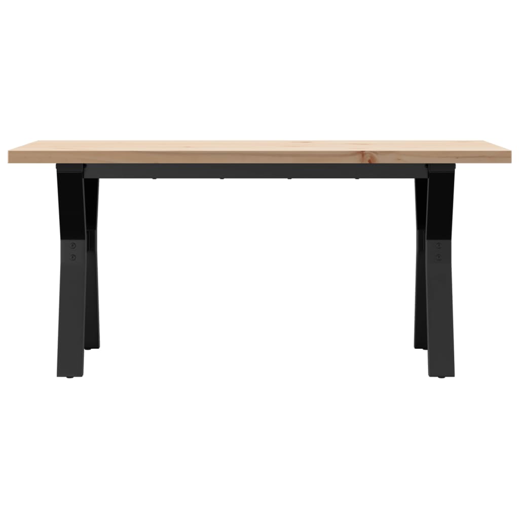 vidaXL Coffee Table Y-Frame 100x50x45.5 cm Solid Wood Pine and Steel 4