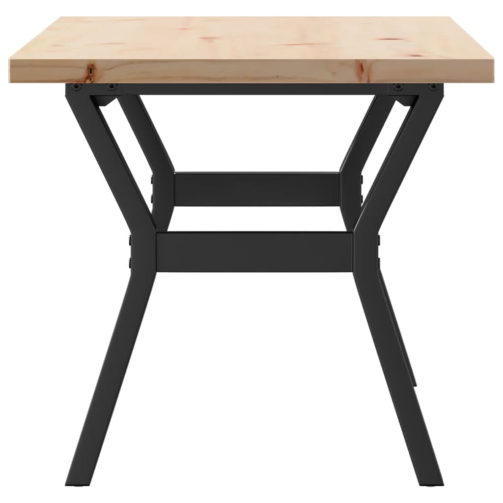 vidaXL Coffee Table Y-Frame 100x50x45.5 cm Solid Wood Pine and Steel 5