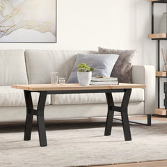 vidaXL Coffee Table Y-Frame 100x50x45.5 cm Solid Wood Pine and Steel 1