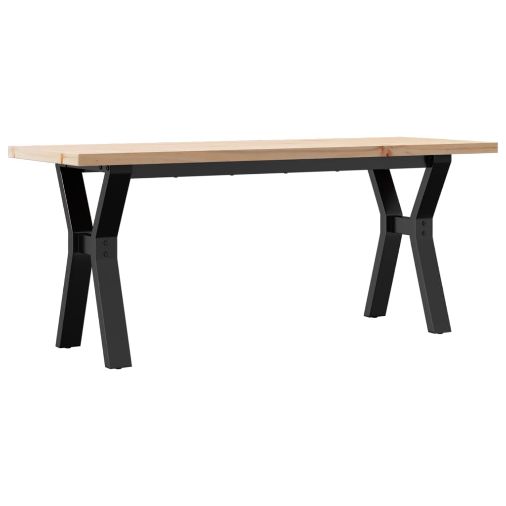 vidaXL Coffee Table Y-Frame 110x40x45.5 cm Solid Wood Pine and Steel 2