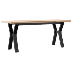 vidaXL Coffee Table Y-Frame 110x40x45.5 cm Solid Wood Pine and Steel 2
