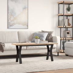 vidaXL Coffee Table Y-Frame 110x40x45.5 cm Solid Wood Pine and Steel 3