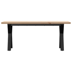 vidaXL Coffee Table Y-Frame 110x40x45.5 cm Solid Wood Pine and Steel 4
