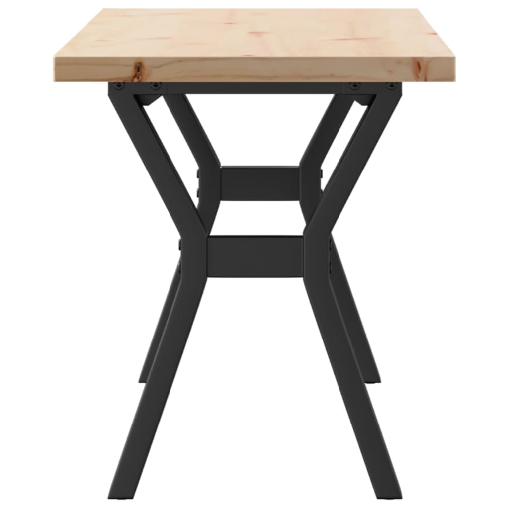 vidaXL Coffee Table Y-Frame 110x40x45.5 cm Solid Wood Pine and Steel 5