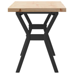 vidaXL Coffee Table Y-Frame 110x40x45.5 cm Solid Wood Pine and Steel 5