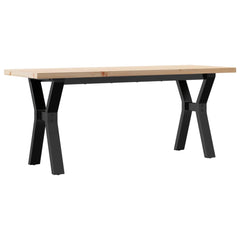vidaXL Coffee Table Y-Frame 110x40x45.5 cm Solid Wood Pine and Steel 6