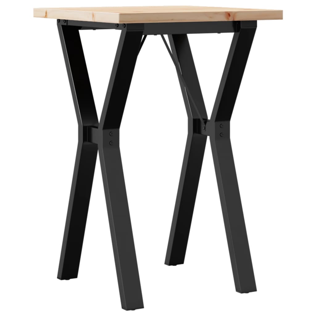vidaXL Dining Table Y-Frame 50x50x75.5 cm Solid Wood Pine and Steel 2