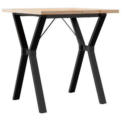 vidaXL Dining Table Y-Frame 70x70x75.5 cm Solid Wood Pine and Steel 2