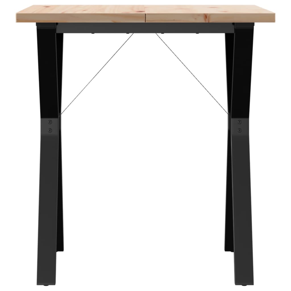 vidaXL Dining Table Y-Frame 70x70x75.5 cm Solid Wood Pine and Steel 4