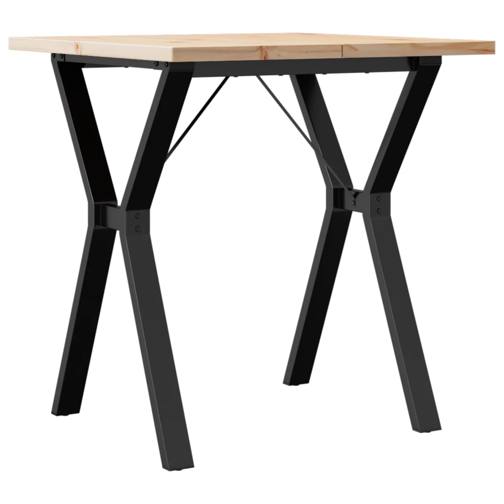 vidaXL Dining Table Y-Frame 70x70x75.5 cm Solid Wood Pine and Steel 6