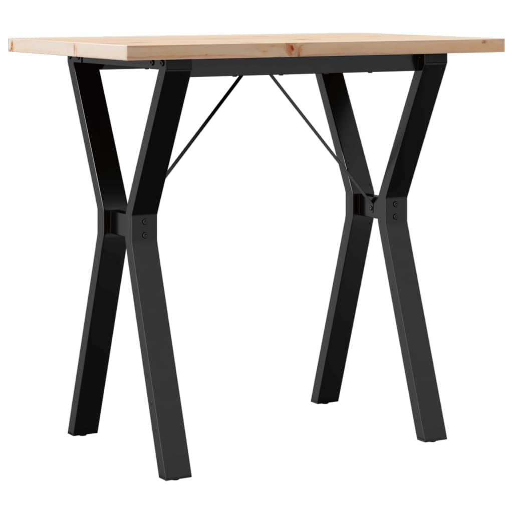 vidaXL Dining Table Y-Frame 80x50x75.5 cm Solid Wood Pine and Steel 2