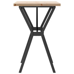 vidaXL Dining Table Y-Frame 80x50x75.5 cm Solid Wood Pine and Steel 5