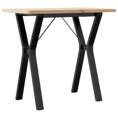 vidaXL Dining Table Y-Frame 80x50x75.5 cm Solid Wood Pine and Steel 6
