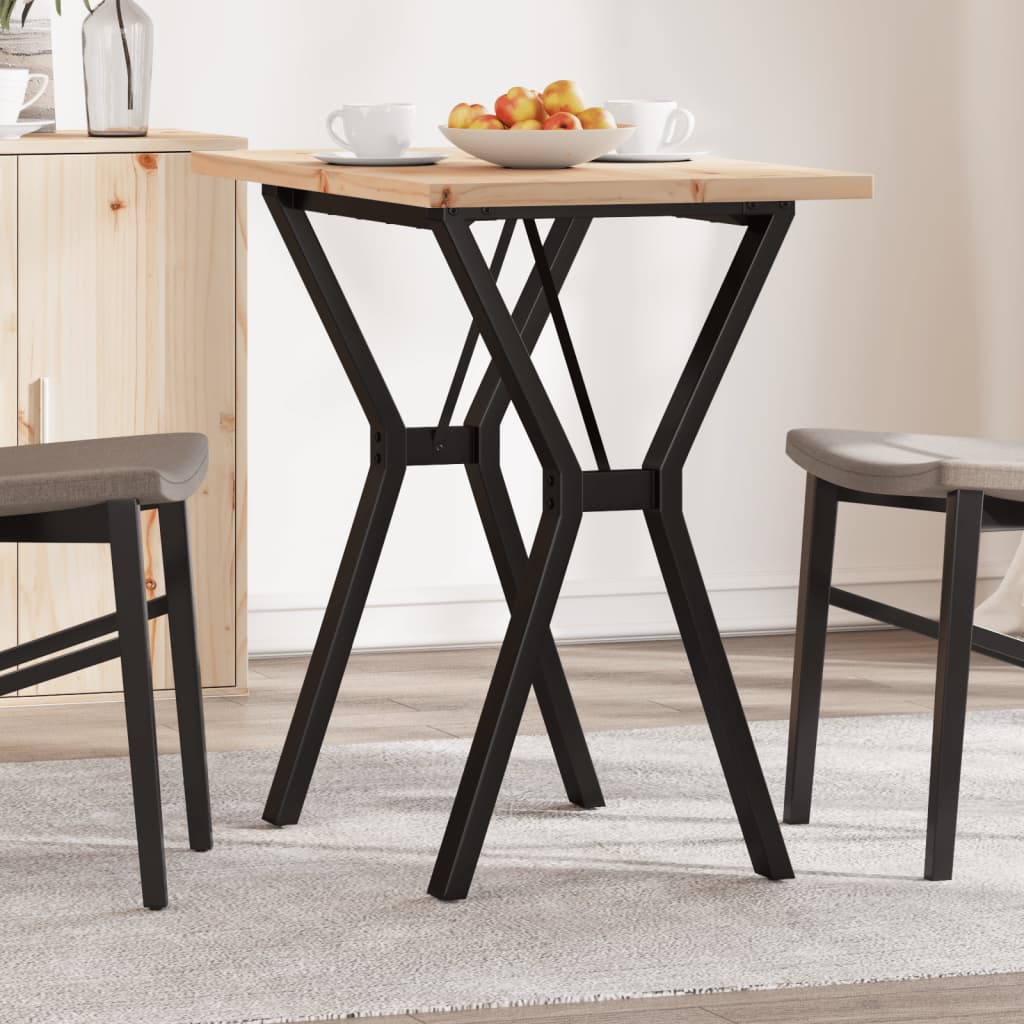 vidaXL Dining Table Y-Frame 80x50x75.5 cm Solid Wood Pine and Steel 1
