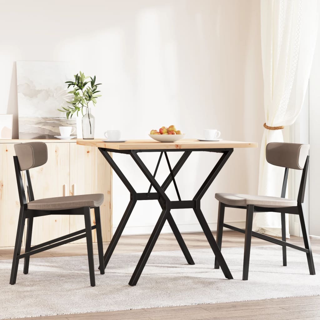vidaXL Dining Table Y-Frame 80x80x75.5 cm Solid Wood Pine and Steel 3
