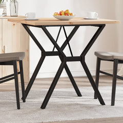 vidaXL Dining Table Y-Frame 80x80x75.5 cm Solid Wood Pine and Steel 1
