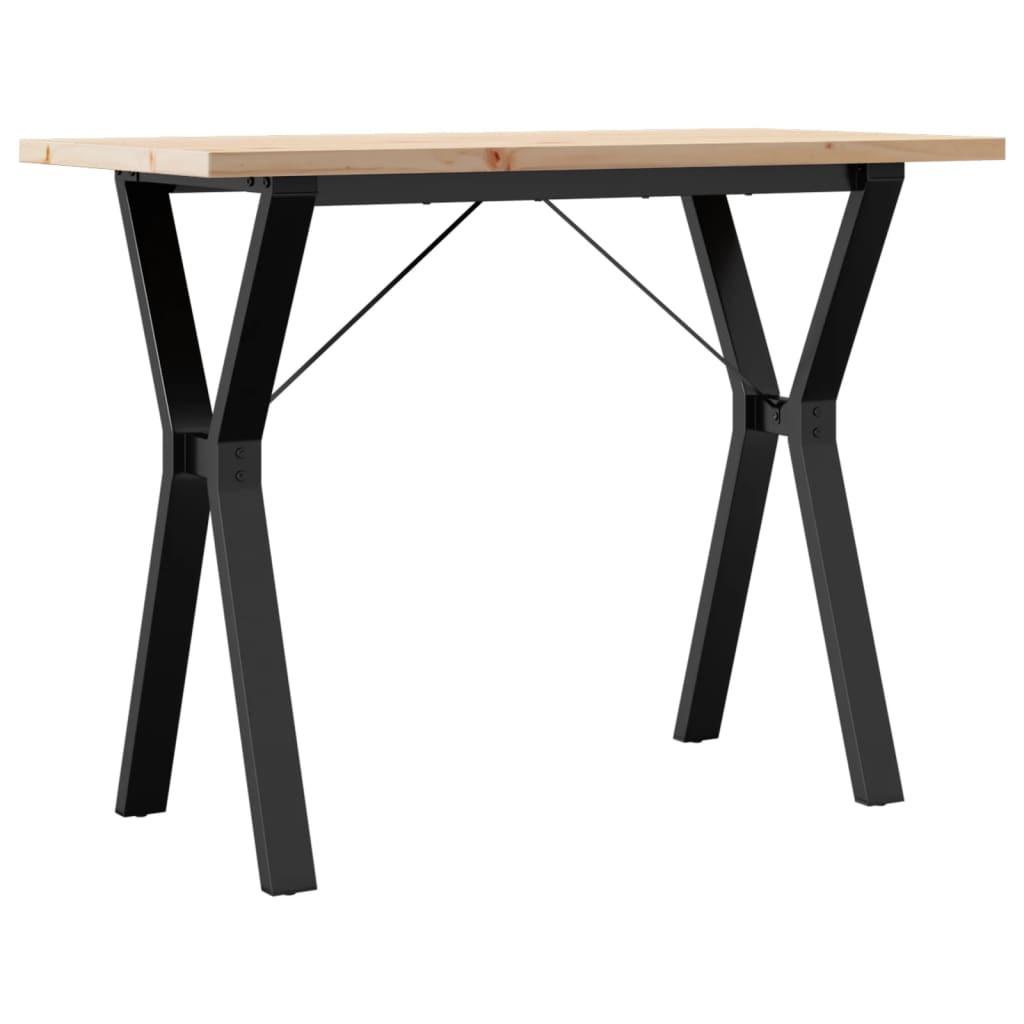 vidaXL Dining Table Y-Frame 100x50x75.5 cm Solid Wood Pine and Steel 2