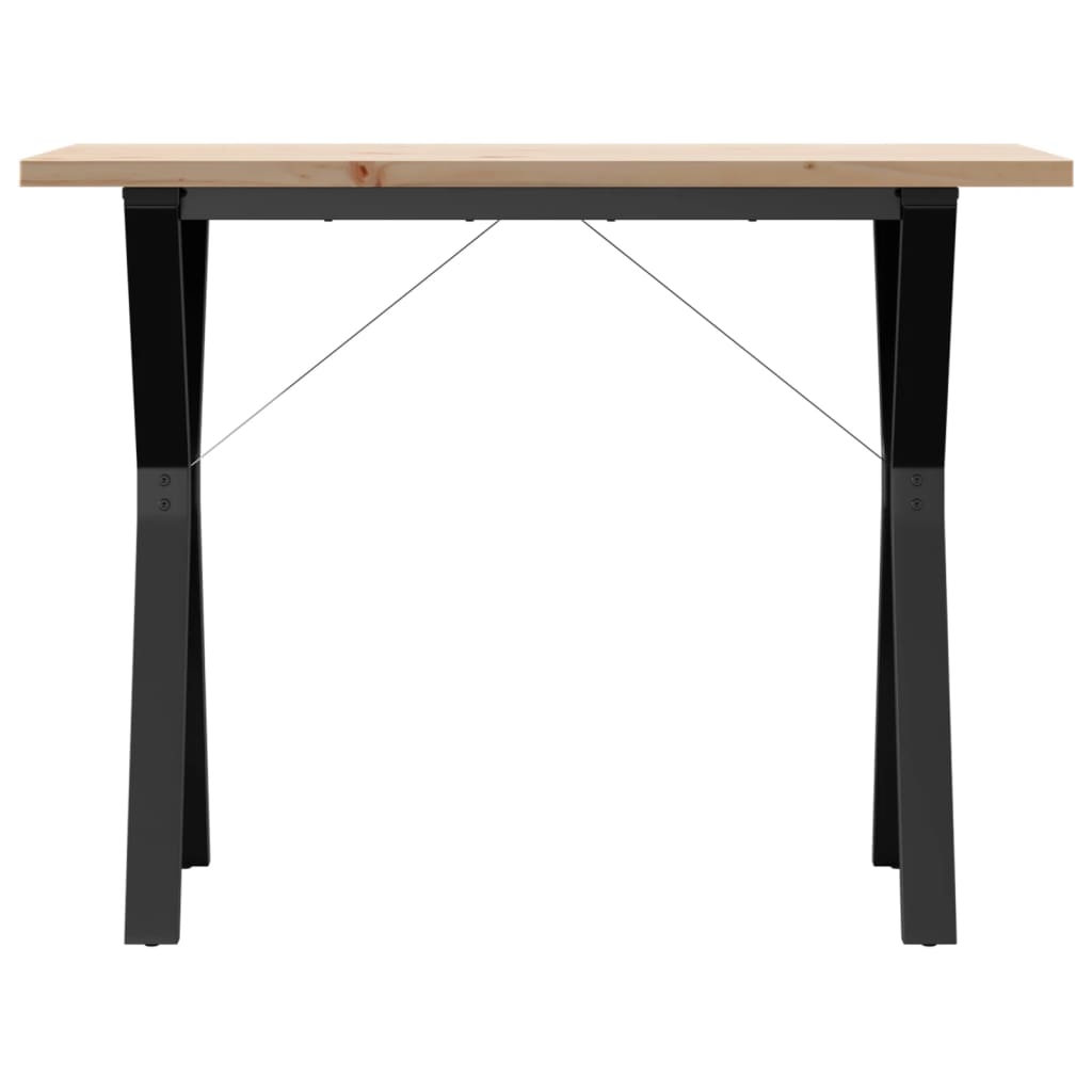 vidaXL Dining Table Y-Frame 100x50x75.5 cm Solid Wood Pine and Steel 4