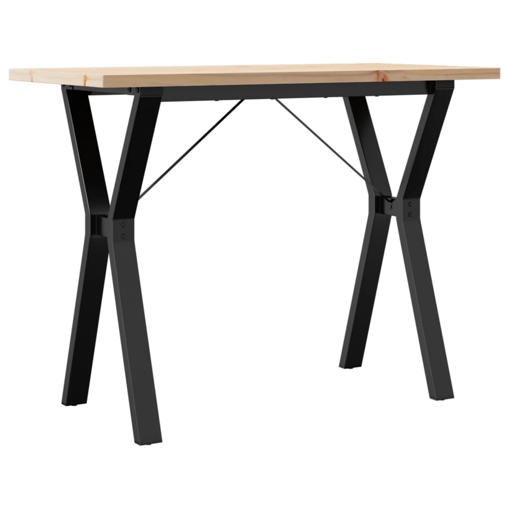 vidaXL Dining Table Y-Frame 100x50x75.5 cm Solid Wood Pine and Steel 6
