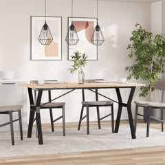 vidaXL Dining Table Y-Frame 140x80x75.5 cm Solid Wood Pine and Steel 3