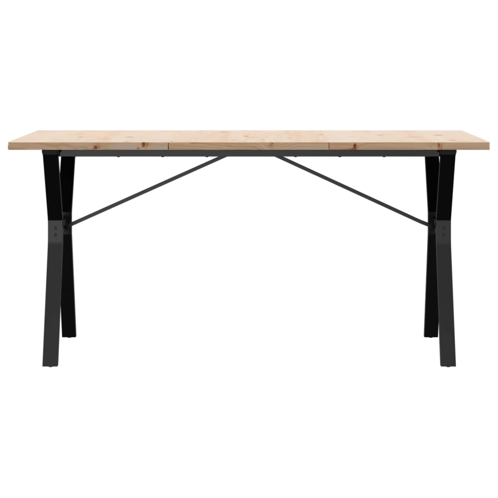 vidaXL Dining Table Y-Frame 140x80x75.5 cm Solid Wood Pine and Steel 4