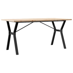vidaXL Dining Table Y-Frame 140x80x75.5 cm Solid Wood Pine and Steel 6