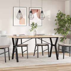 vidaXL Dining Table Y-Frame 160x80x75.5 cm Solid Wood Pine and Steel 3