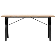 vidaXL Dining Table Y-Frame 160x80x75.5 cm Solid Wood Pine and Steel 4