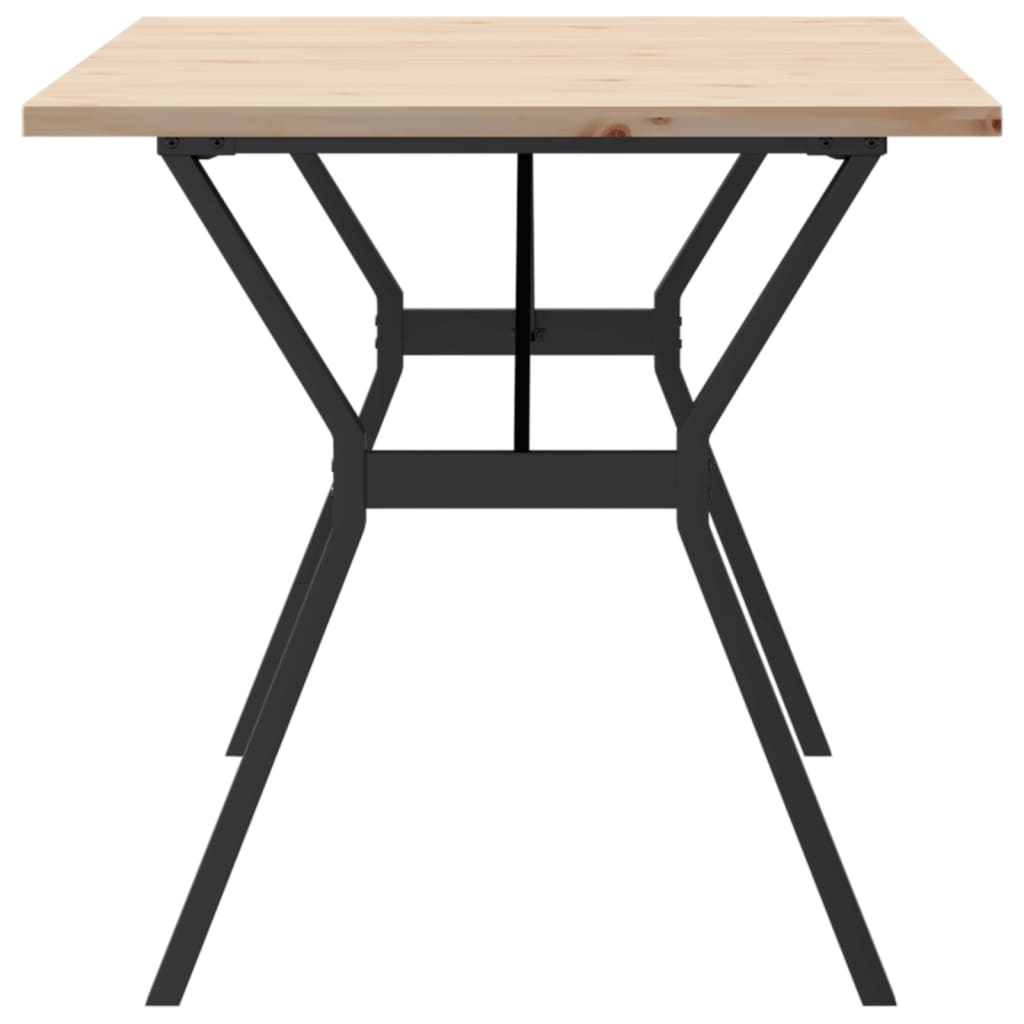 vidaXL Dining Table Y-Frame 160x80x75.5 cm Solid Wood Pine and Steel 5