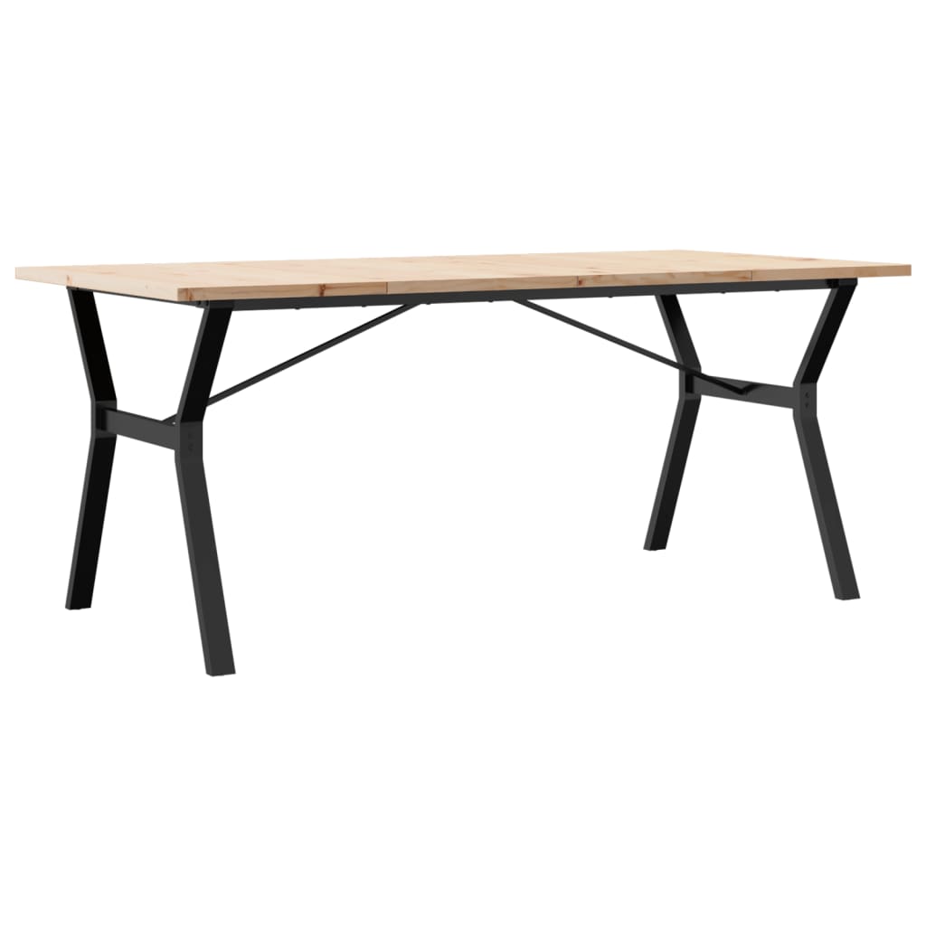 vidaXL Dining Table Y-Frame 180x90x75.5 cm Solid Wood Pine and Steel 2