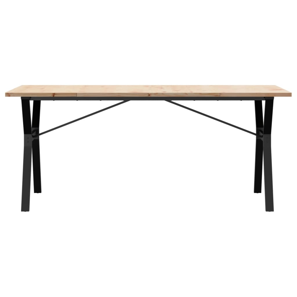 vidaXL Dining Table Y-Frame 180x90x75.5 cm Solid Wood Pine and Steel 4