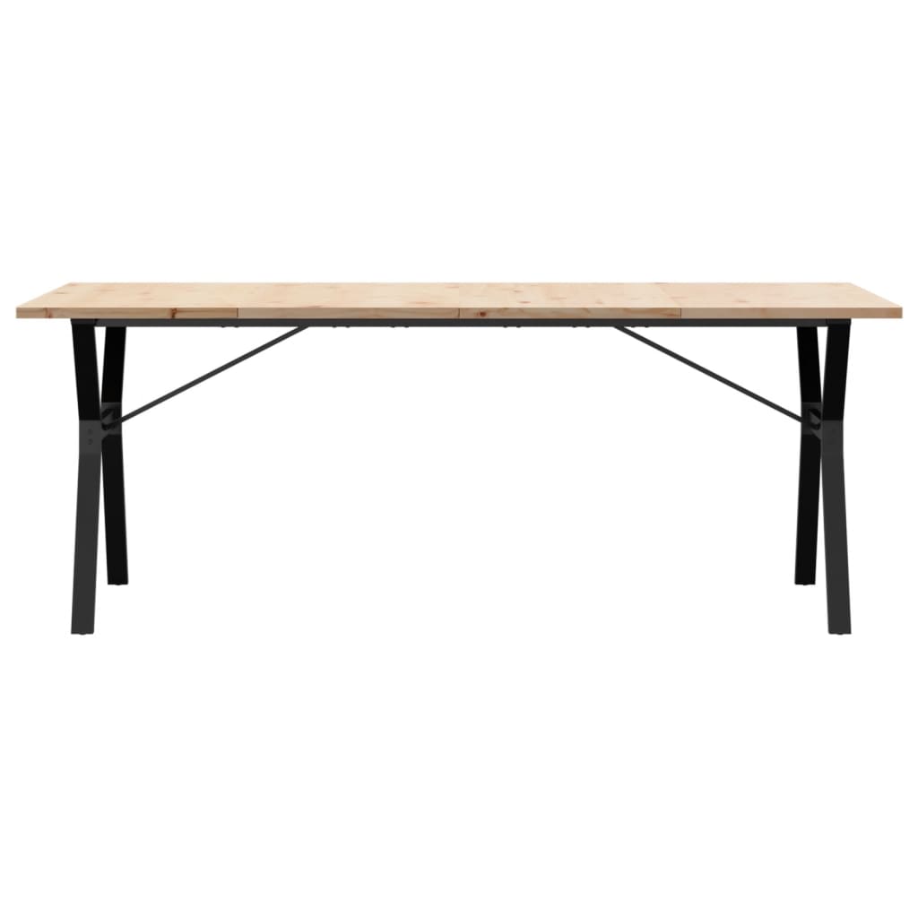 vidaXL Dining Table Y-Frame 200x100x75.5 cm Solid Wood Pine and Steel 4