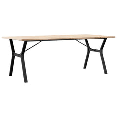 vidaXL Dining Table Y-Frame 200x100x75.5 cm Solid Wood Pine and Steel 6
