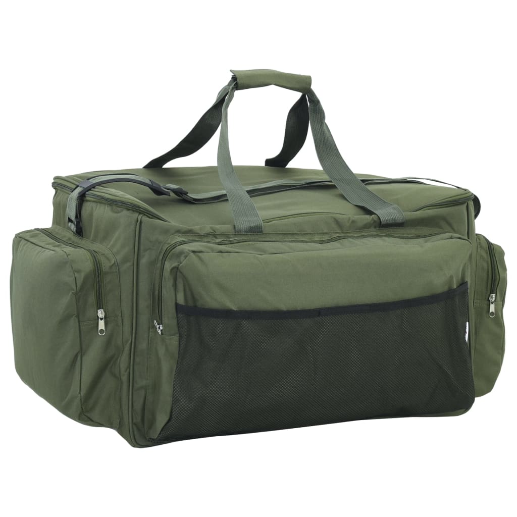 vidaXL Fishing Bag Waterproof Dark Green Oxford Fabric 1