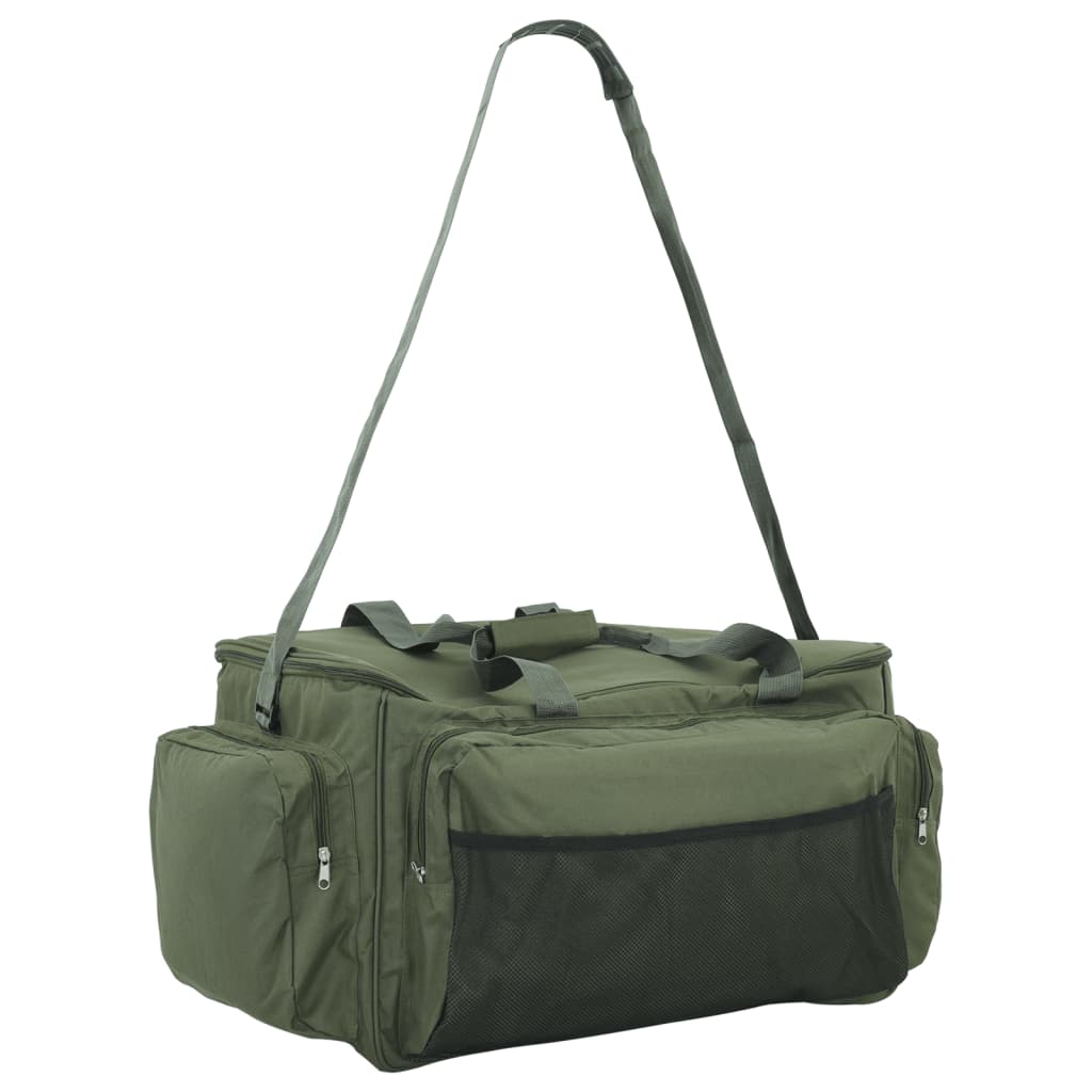 vidaXL Fishing Bag Waterproof Dark Green Oxford Fabric 2