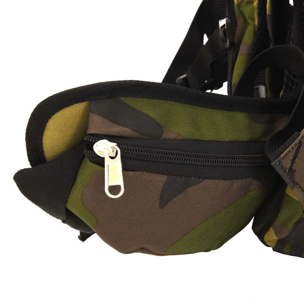 vidaXL Hiking Backpack Green Camouflage 60 L Oxford Fabric 5