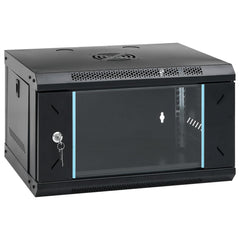 vidaXL Network Cabinet with Storage Steel Black