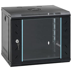 vidaXL Network Cabinet with Storage Steel Black