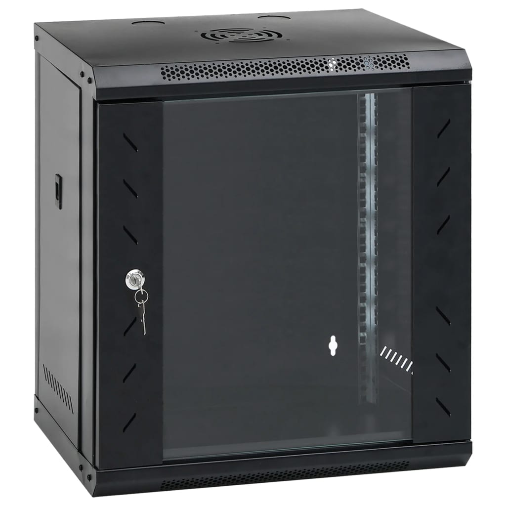 vidaXL Network Cabinet with Storage Steel Black