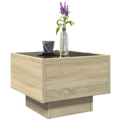 vidaXL Side Table with LED Sonoma Oak 40x40x30 cm Engineered Wood 5