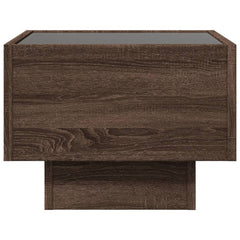 vidaXL Side Table with LED Brown Oak 40x40x30 cm Engineered Wood 6