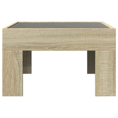 vidaXL Coffee Table with Infinity LED Sonoma Oak 50x50x30 cm 6