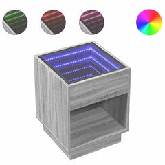 vidaXL Coffee Table with Infinity LED Grey Sonoma 40x40x50 cm 2