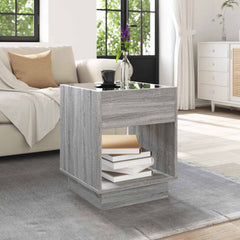 vidaXL Coffee Table with Infinity LED Grey Sonoma 40x40x50 cm 4